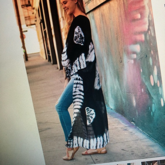 KHADIJAH | Boho Tie Dye Kimono Duster - Picture 2 of 4